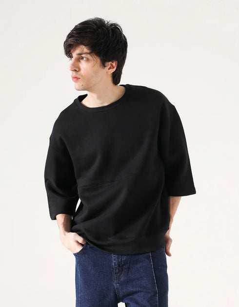 HALF SLEEVES CREW NECK SWEATSHIRT